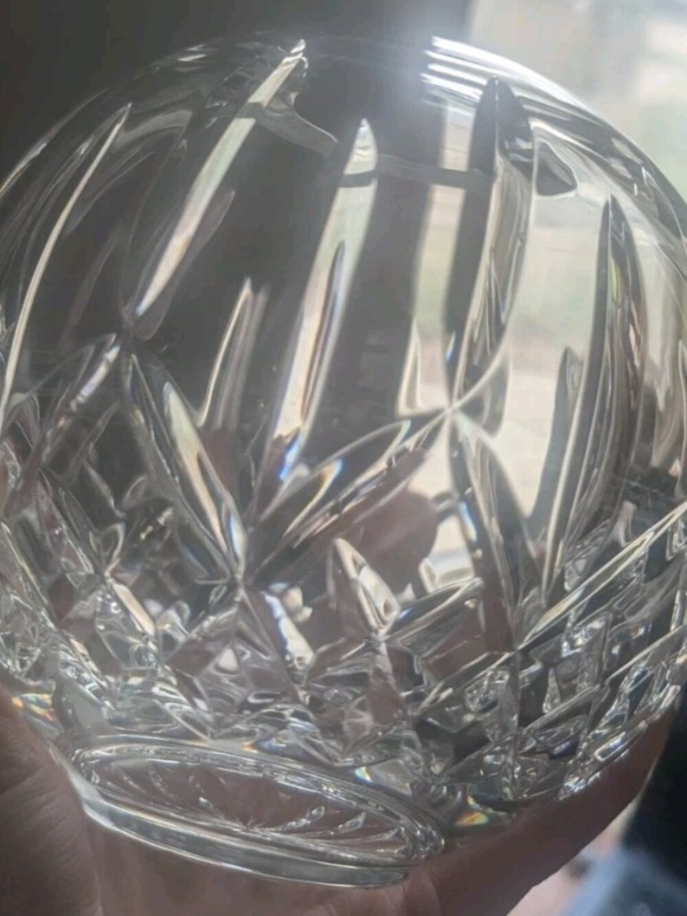 Waterford Crystal Rose Bowl in "Lismore" Cut, 5 1/4" x 5", Etched/Signed & EUC - Picture 6 of 7